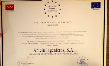 MEDALLA DE ORO AL TRABAJO DE  LA ASOCIACIÓN EUROPEA DE ECONOMÍA Y COMPETITIVIDAD